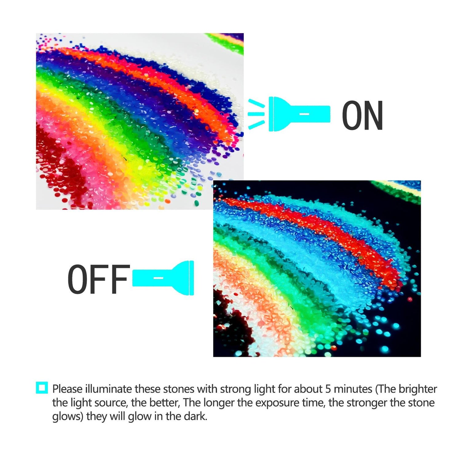 20 Colors Round Glow in the Dark Diamond Painting Beads