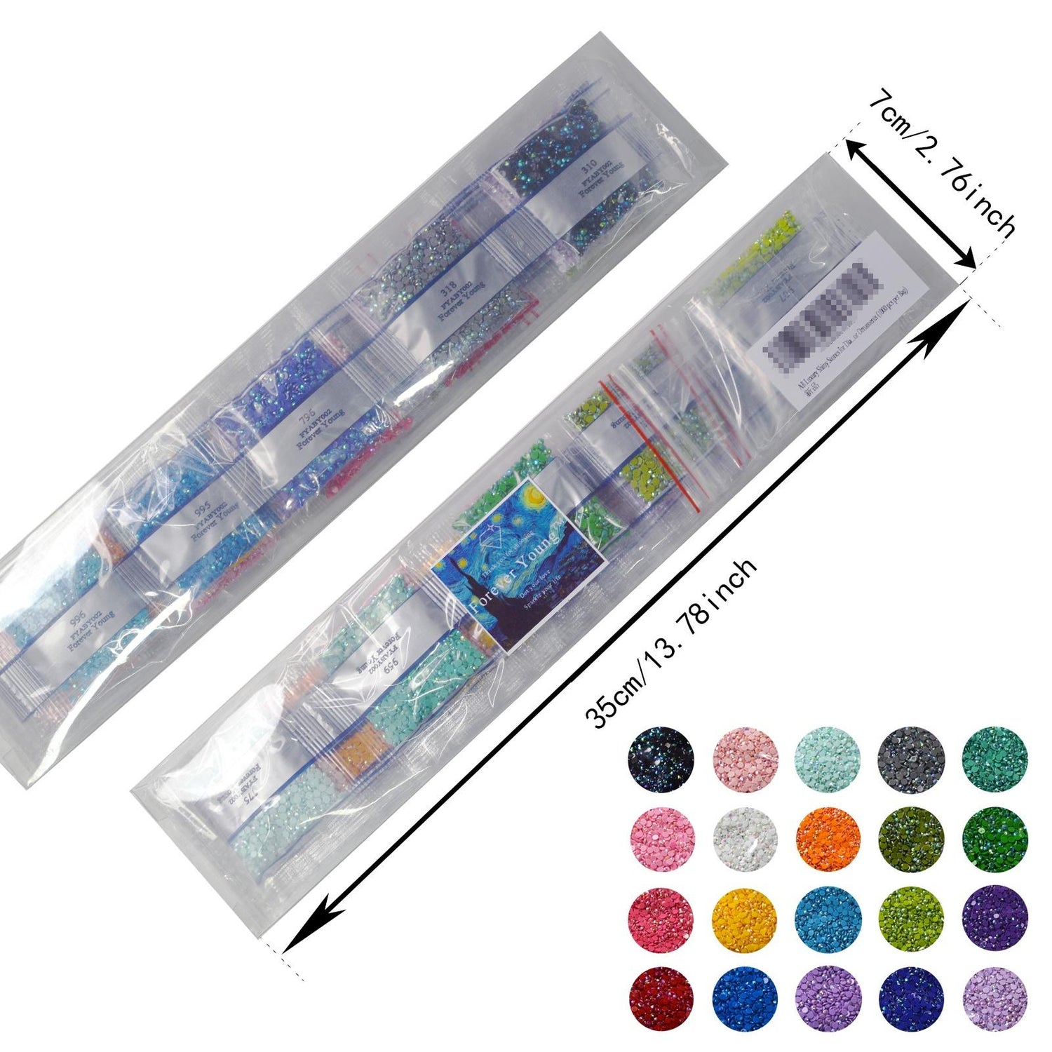 Runde Diamant-Malperlen in AB-Farben, 20 Farben