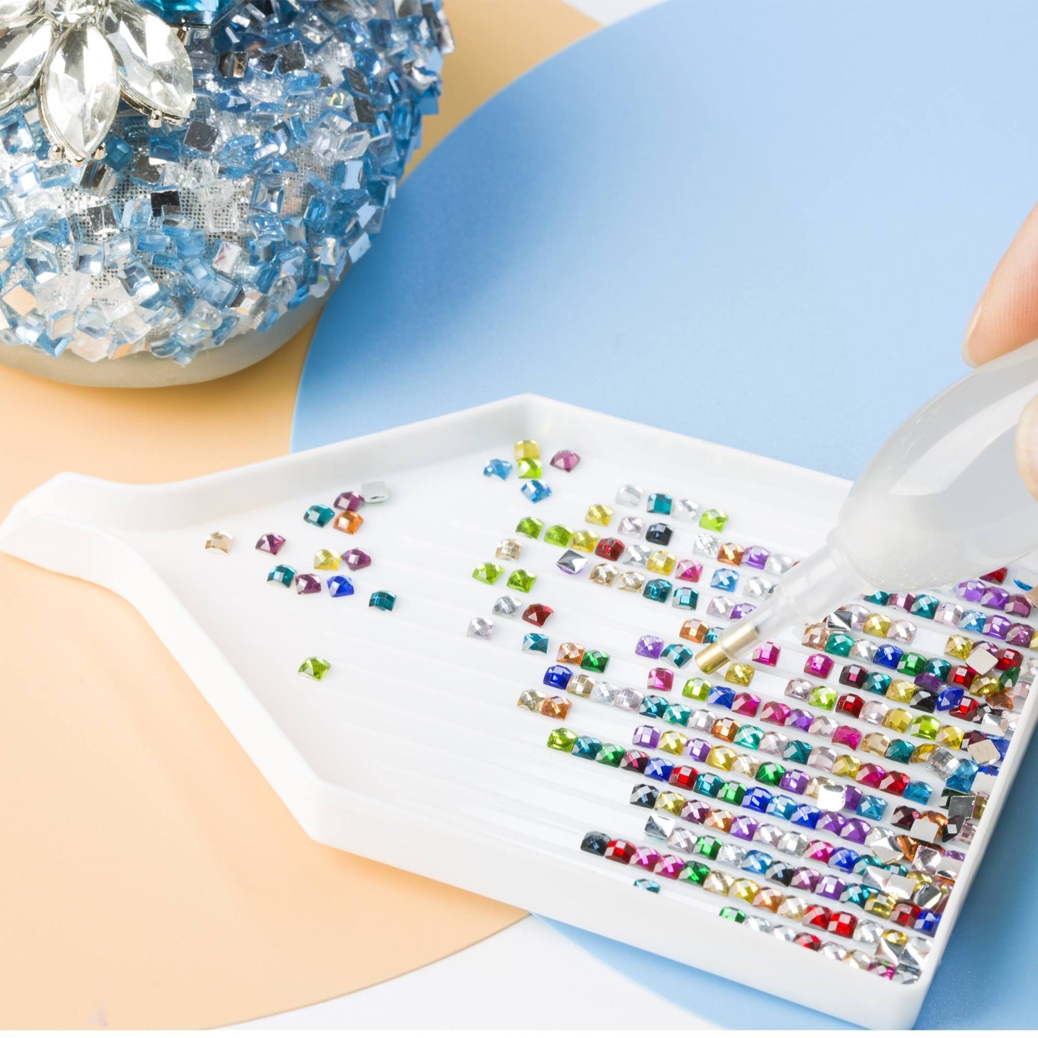 20 Colors Square Rhinestones Diamond Painting Beads