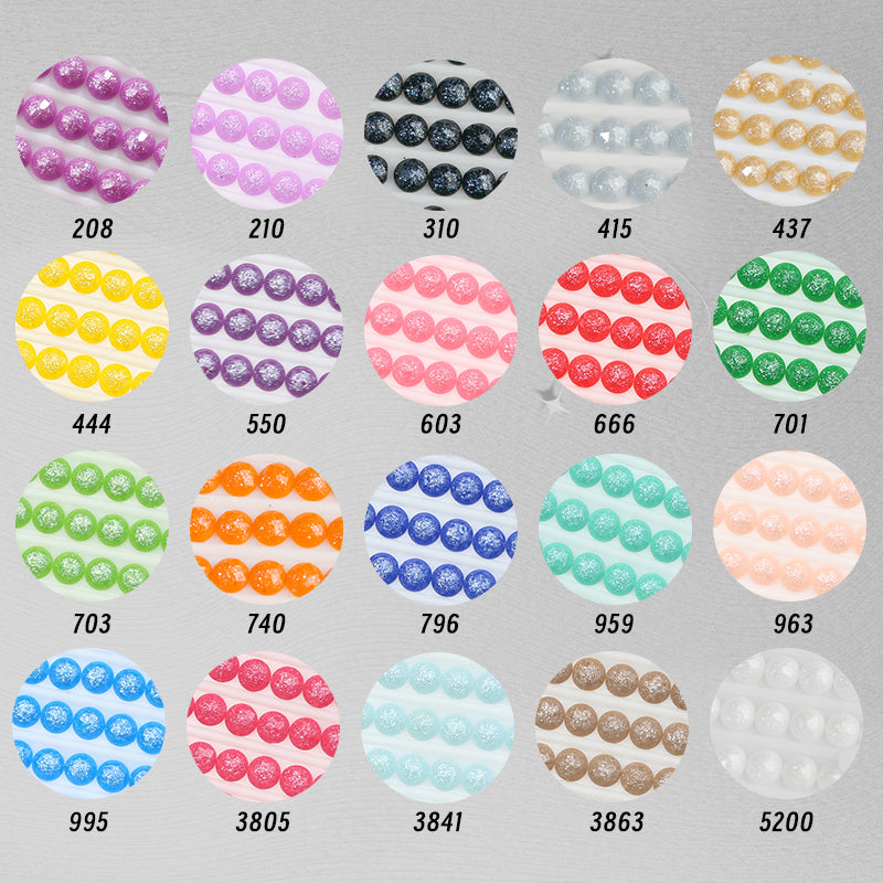 Perles rondes à paillettes, 20 couleurs, pour peinture diamant 