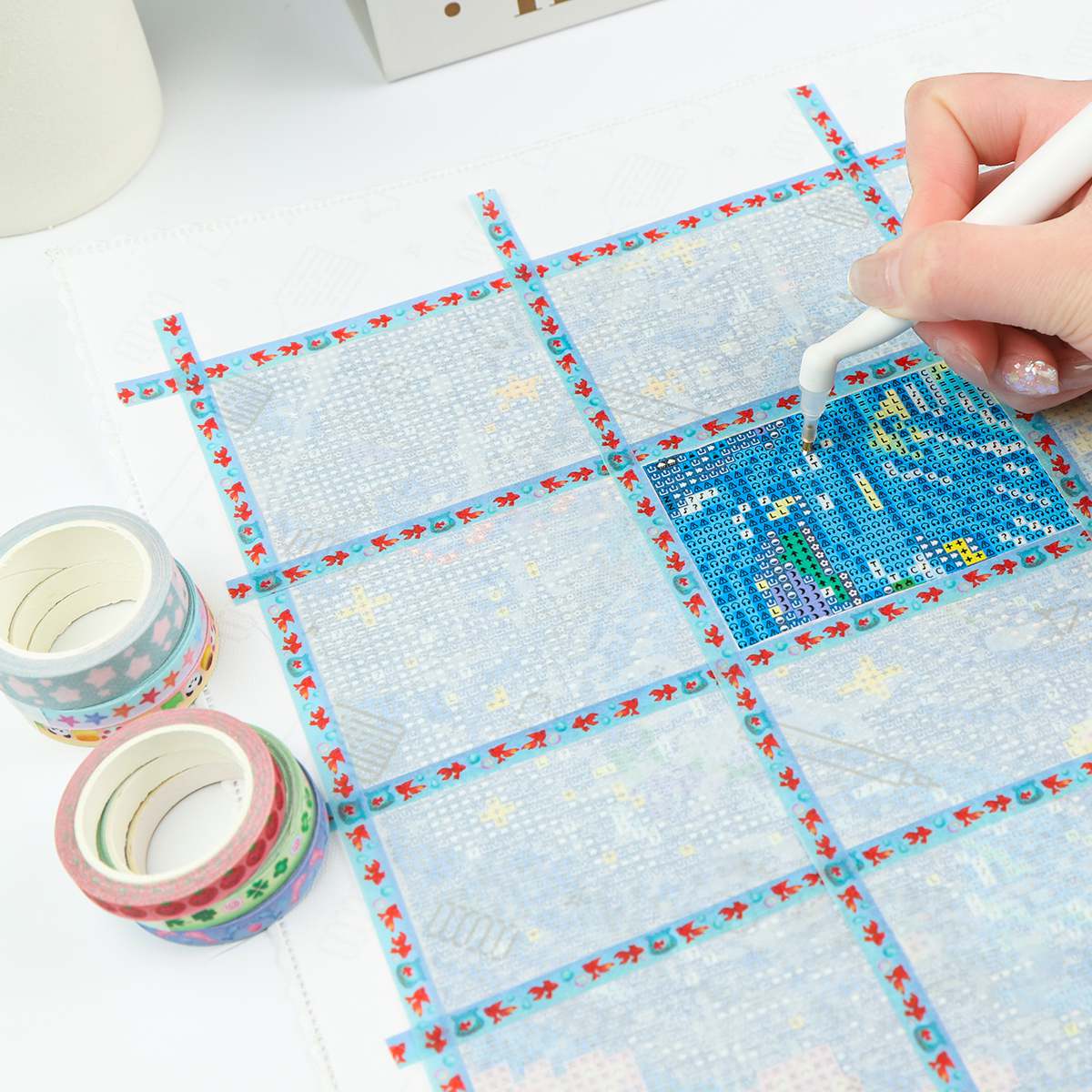 Runde Glitzerperlen in 20 Farben für Diamantmalerei. 