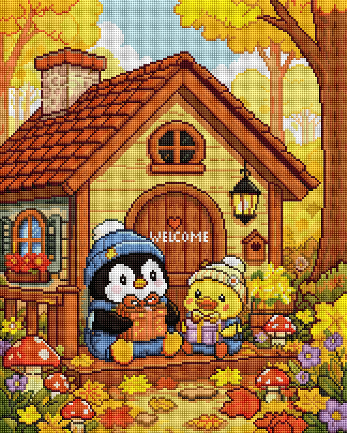 Penguin Autumn Gift Diamond Painting