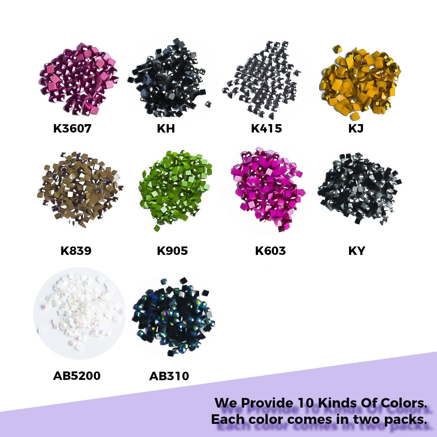 10 Colors Metallics Diamonds, 10000 pcs - Forever Young®️ DIY - 