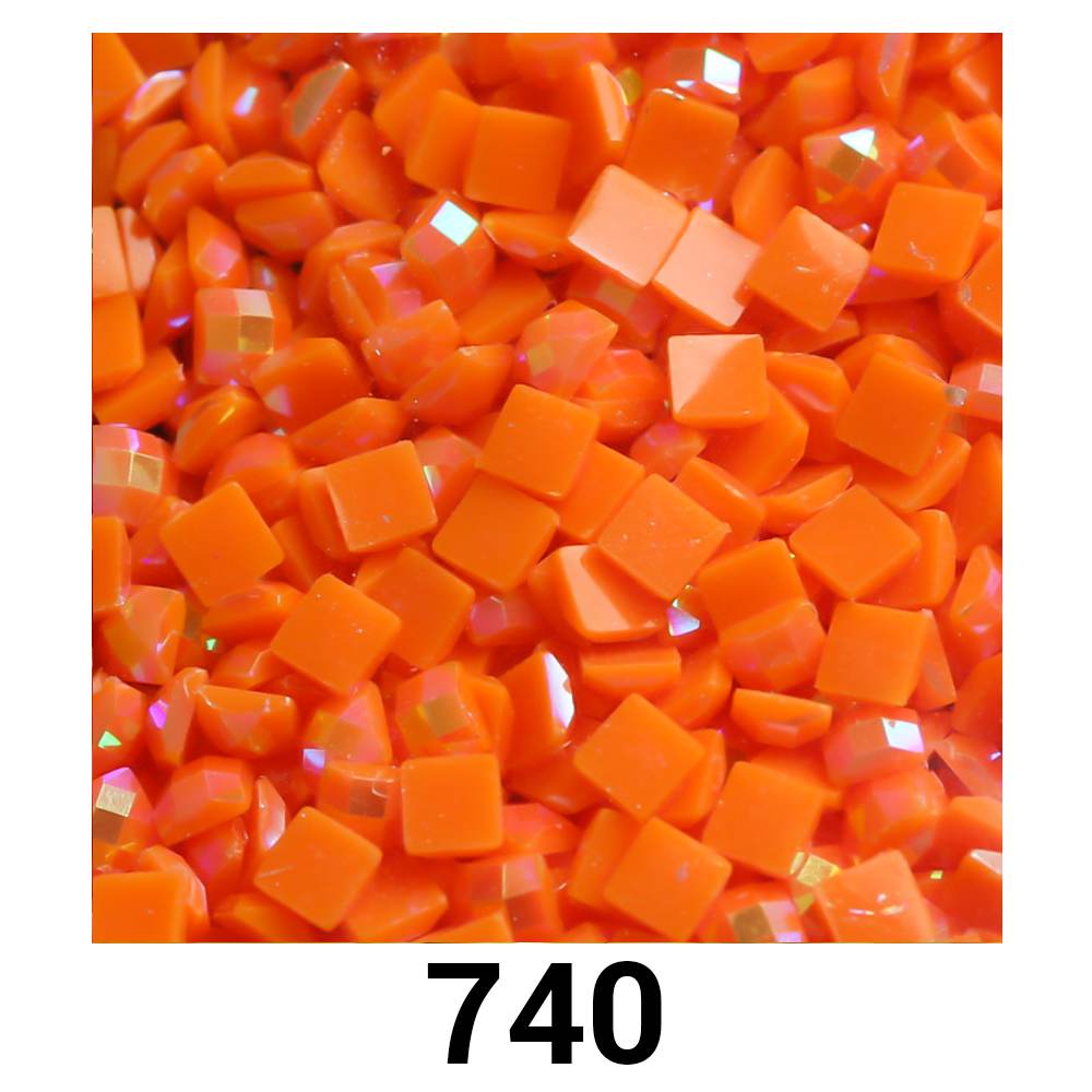 Quadratische AB-Perlen, 1 Beutel (2000 Stück), einfarbig