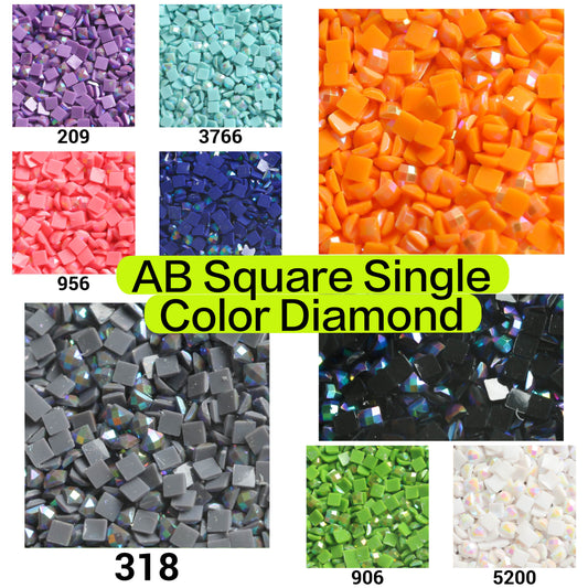 Square AB Beads 1 Bag (2000pcs) Single Color