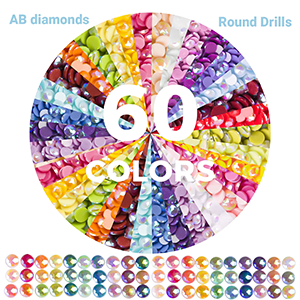 60 Colors AB Diamond Painting Beads, 12000pcs
