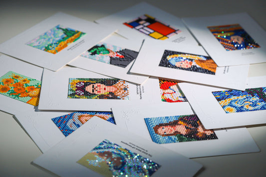 Minigem Diamond Painting Postkarte – Künstlerserie: Funkelnd mit AB- und Harz-Quadratbohrern in kompakter Größe 