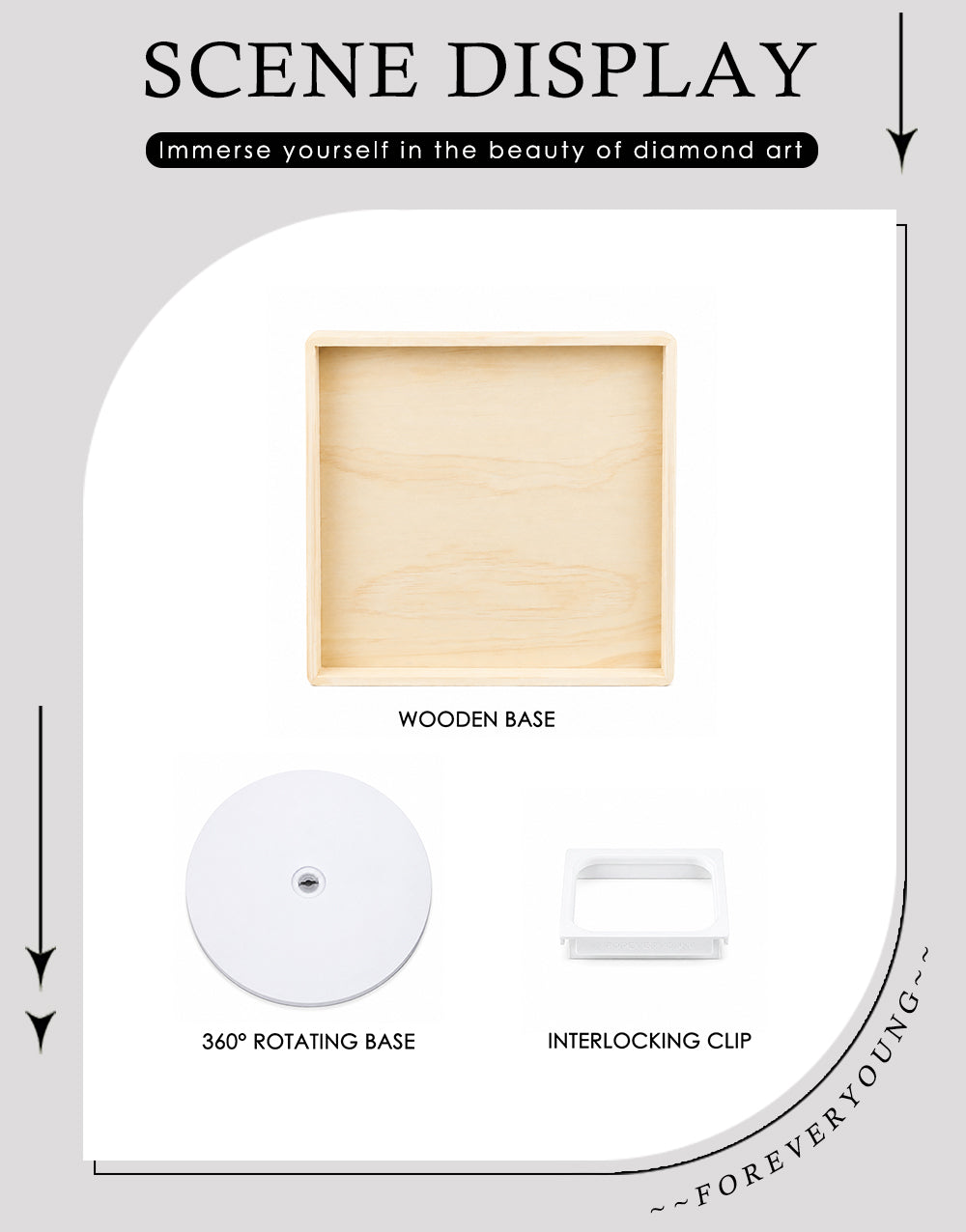 Rotating Wooden Tray + Lock – Diamond Painting Storage Tower