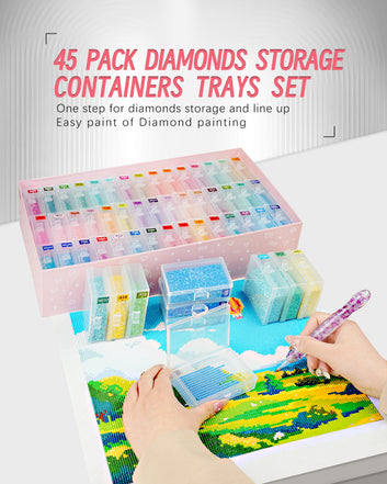 Foreveryoung Trays Diamond Painting Storage Containers Trays with Lids, 2-in-1 Diamonds Storage and Diamond Art Container Trays