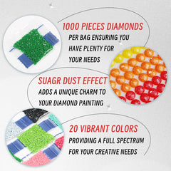 20 Colors 20000PCS Round Sugar Dust Beads for Diamond Painting - Forever Young®️ DIY - 