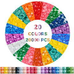 20 Colors 20000PCS Square Sugar Dust Beads for Diamond Painting - Forever Young®️ DIY - 