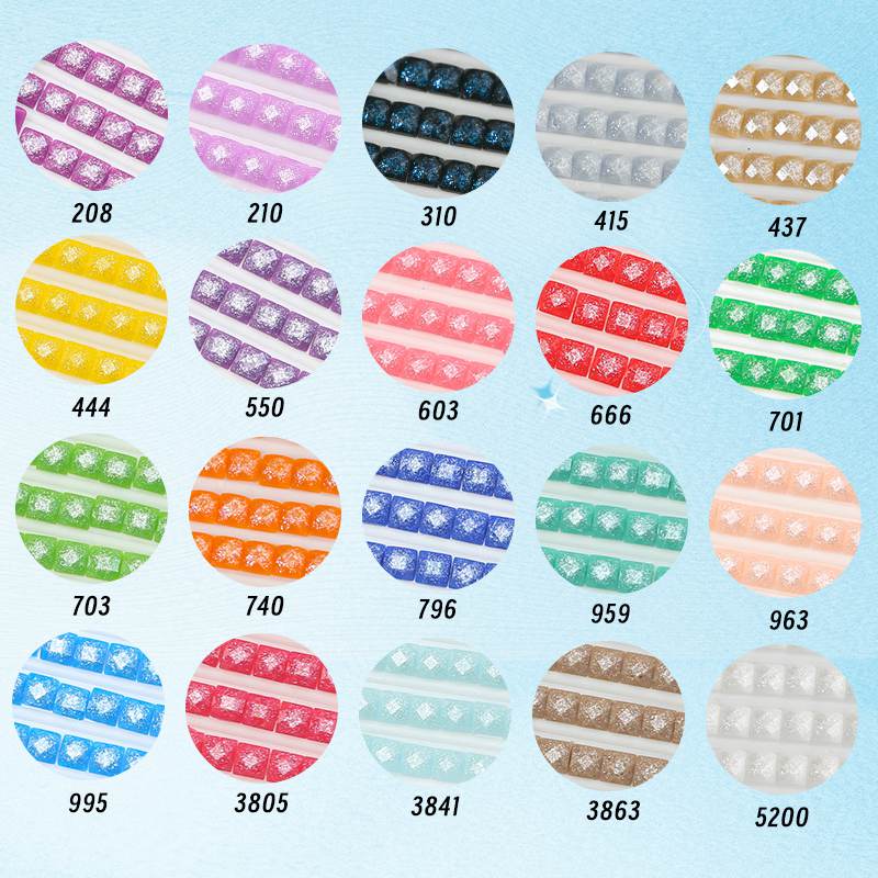 20 Colors 20000PCS Square Sugar Dust Beads for Diamond Painting