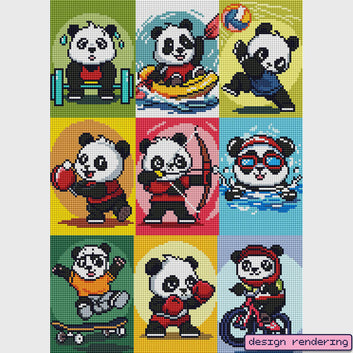 Panda Olympic Mini Art Series - Set of 9 | 4