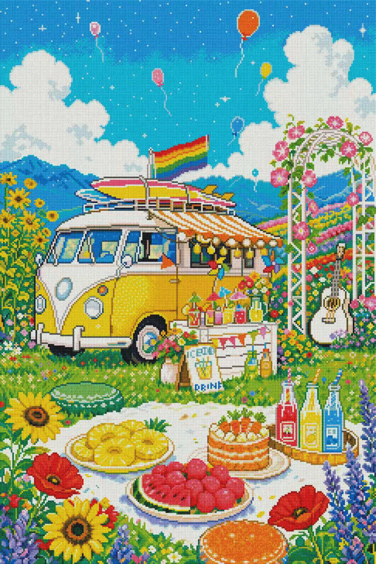 Summer Garden Road Trip Diamond Painting Kit