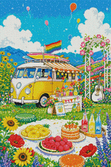 Summer Garden Road Trip Diamond Painting Kit