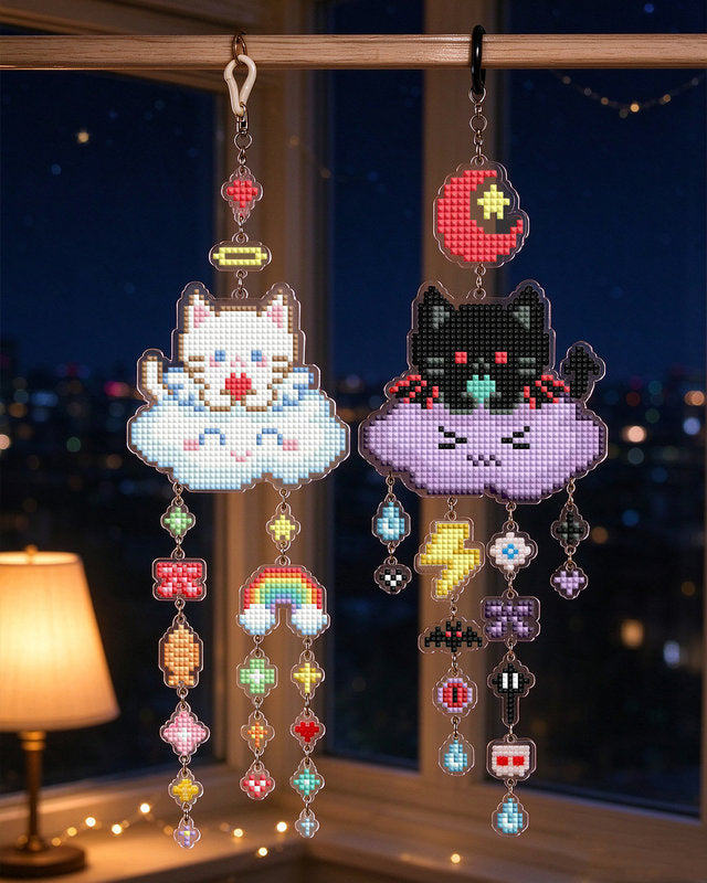 Lumigem Cloud Kittens Diamond Art Hanging Kits for Adults
