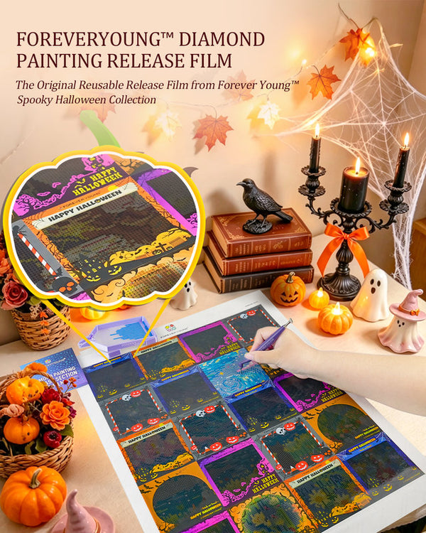 Halloween Diamond Art Release Film – 6 Reusable Patterns, 30 PCS