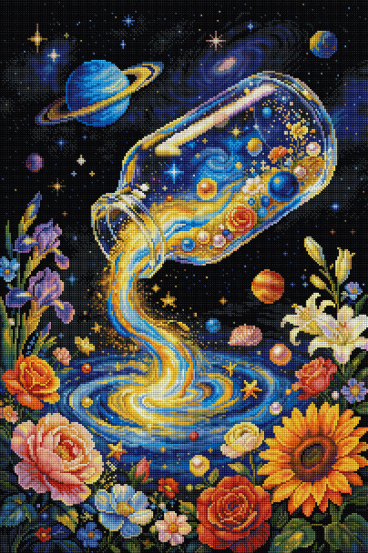Starlit Universe Diamond Painting – Enchanted Galaxy Jar DIY Diamond Art Kit