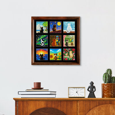 Cat Around the World Diamond Painting Frame Kit