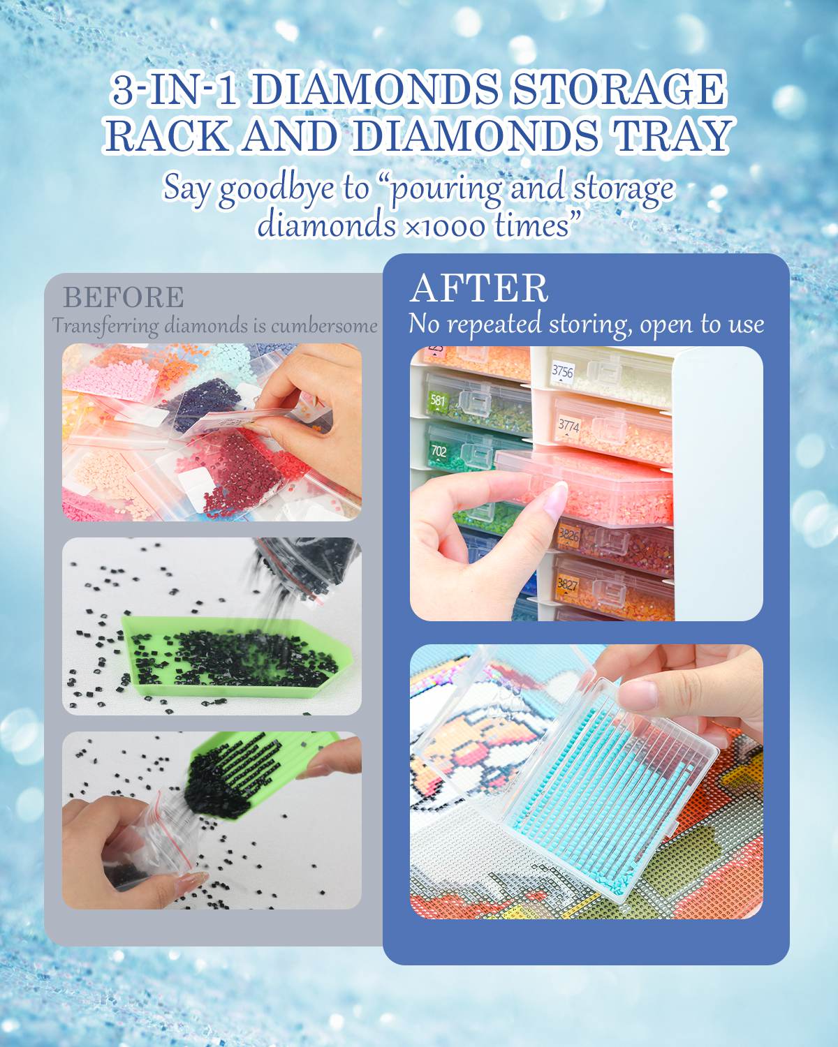 ForeverYoung 3-in-1 Diamond Art Tray Set