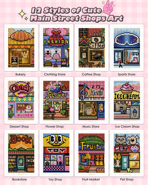 Minigem® : Little Shop Stories Small Diamond Art Kits, 5x7 Inch Cards