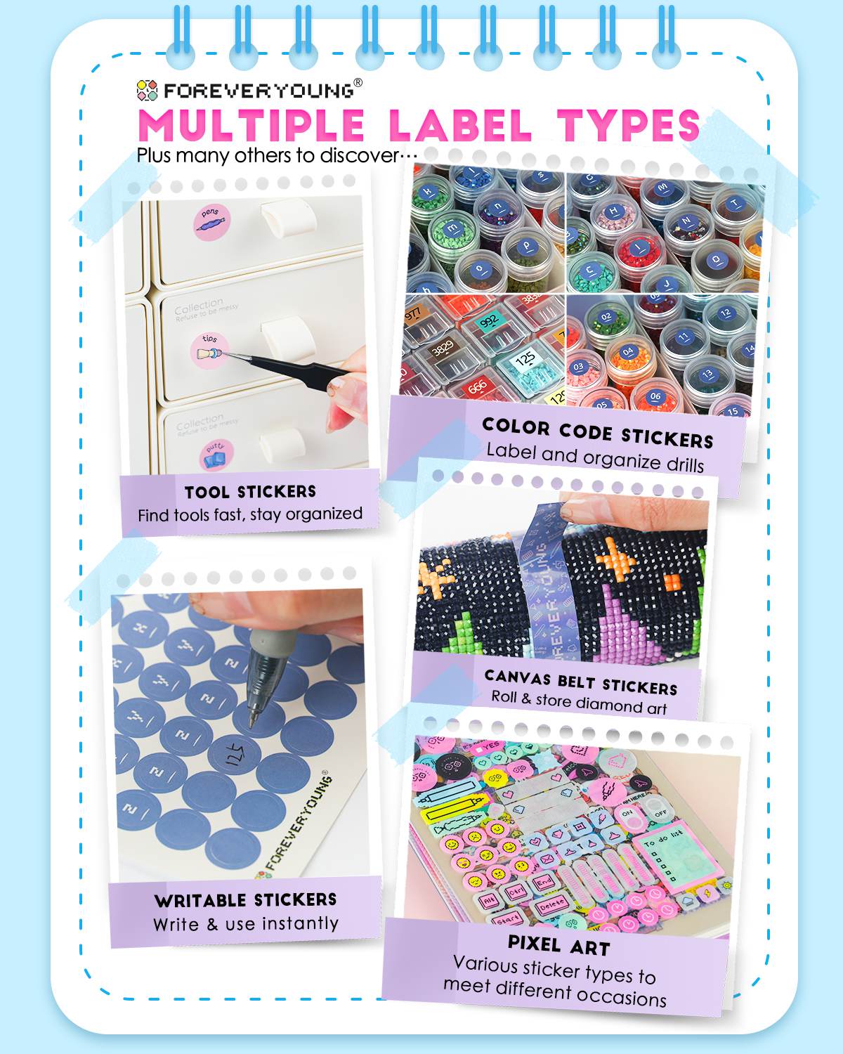 ForeverYoung Diamond Art Label Sticker Book