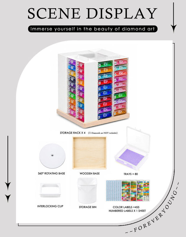 Diamond Painting Storage Containers Trays and Organizer Stand Set