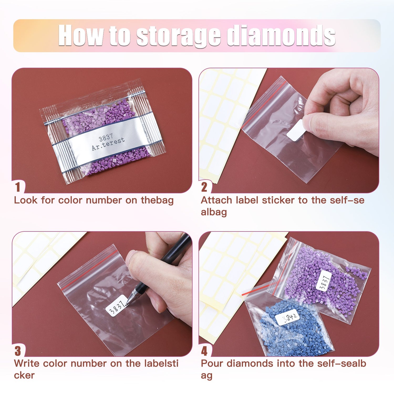 447 Farben Quadratische DMC Perlen Alle Farben Bündel 