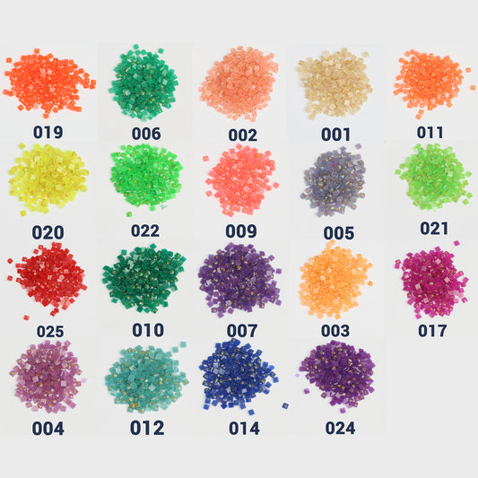 Quadratische Jelly-Glitzerperlen, 1 Beutel (2000 Stück), einfarbig