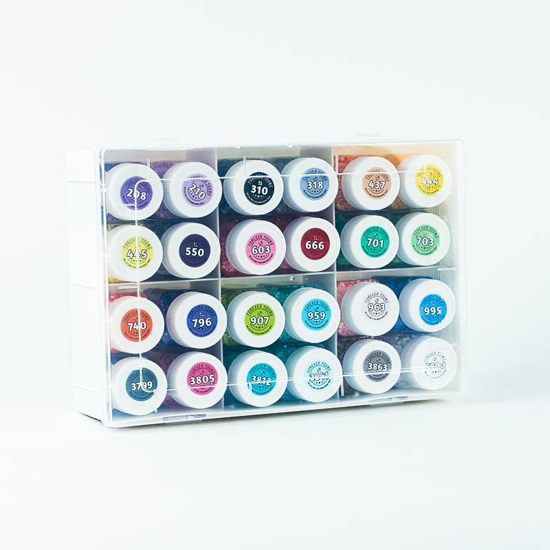 24 Colors 1.5oz (42g) Square Sugar Dust Beads for Diamond Painting