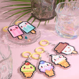 Cute Ice Cream Acrylic Diamond Painting Keychain