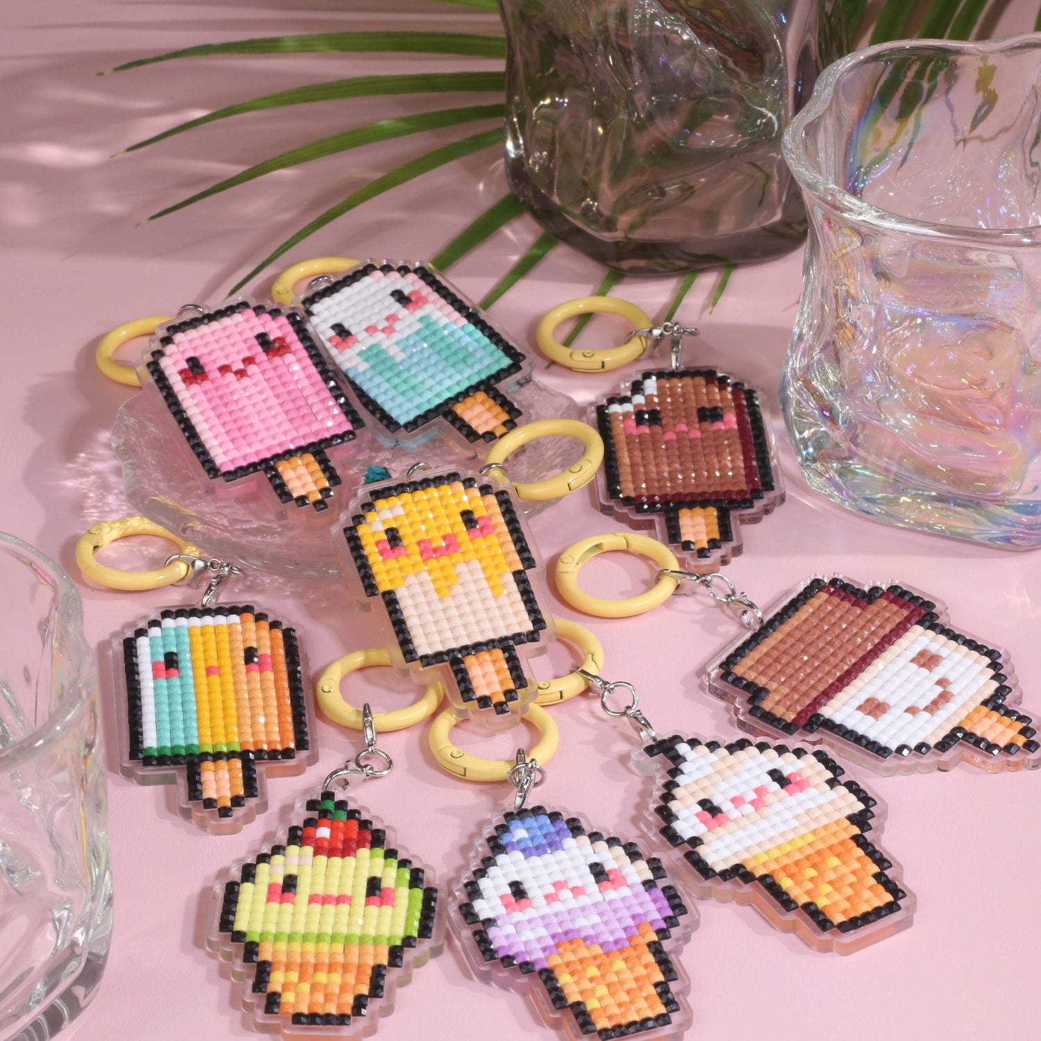 Cute Ice Cream Acrylic Diamond Painting Keychain