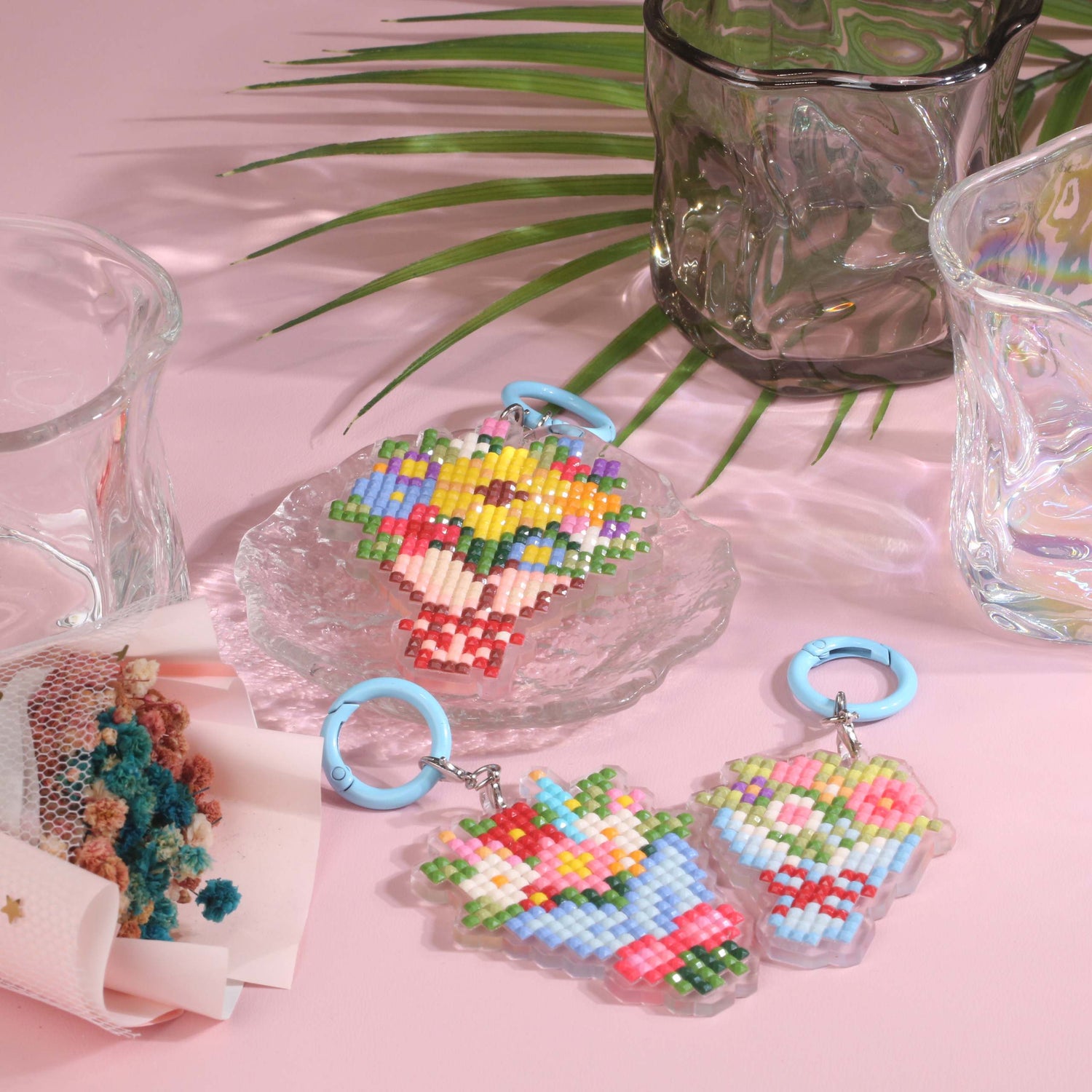 Bouquet Acrylic Diamond Painting Keychain