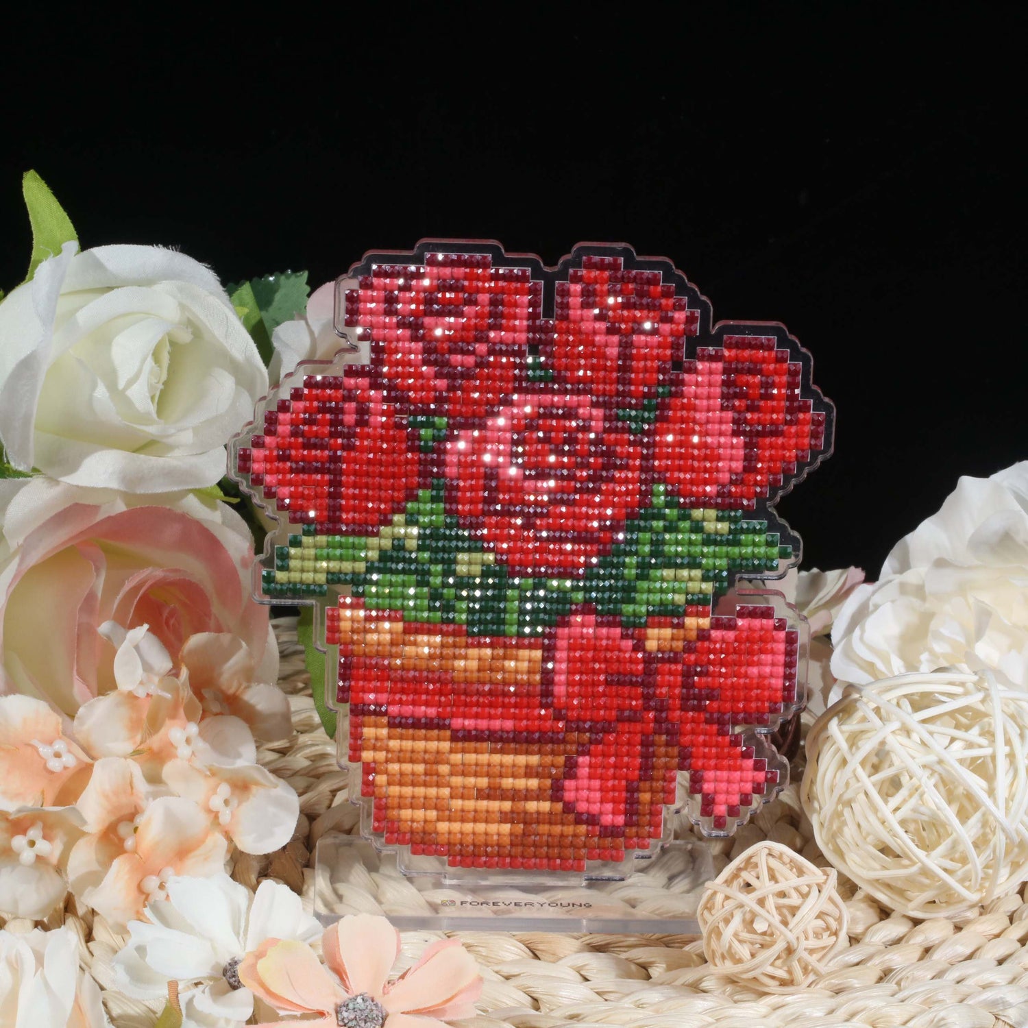 Rose Basket Acrylic Diamond Painting Stand