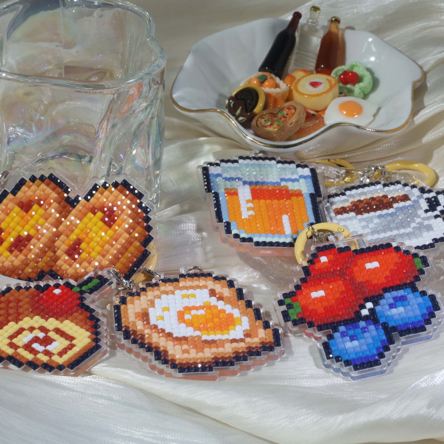 Delicious Breakfast Acrylic Diamond Painting Keychain