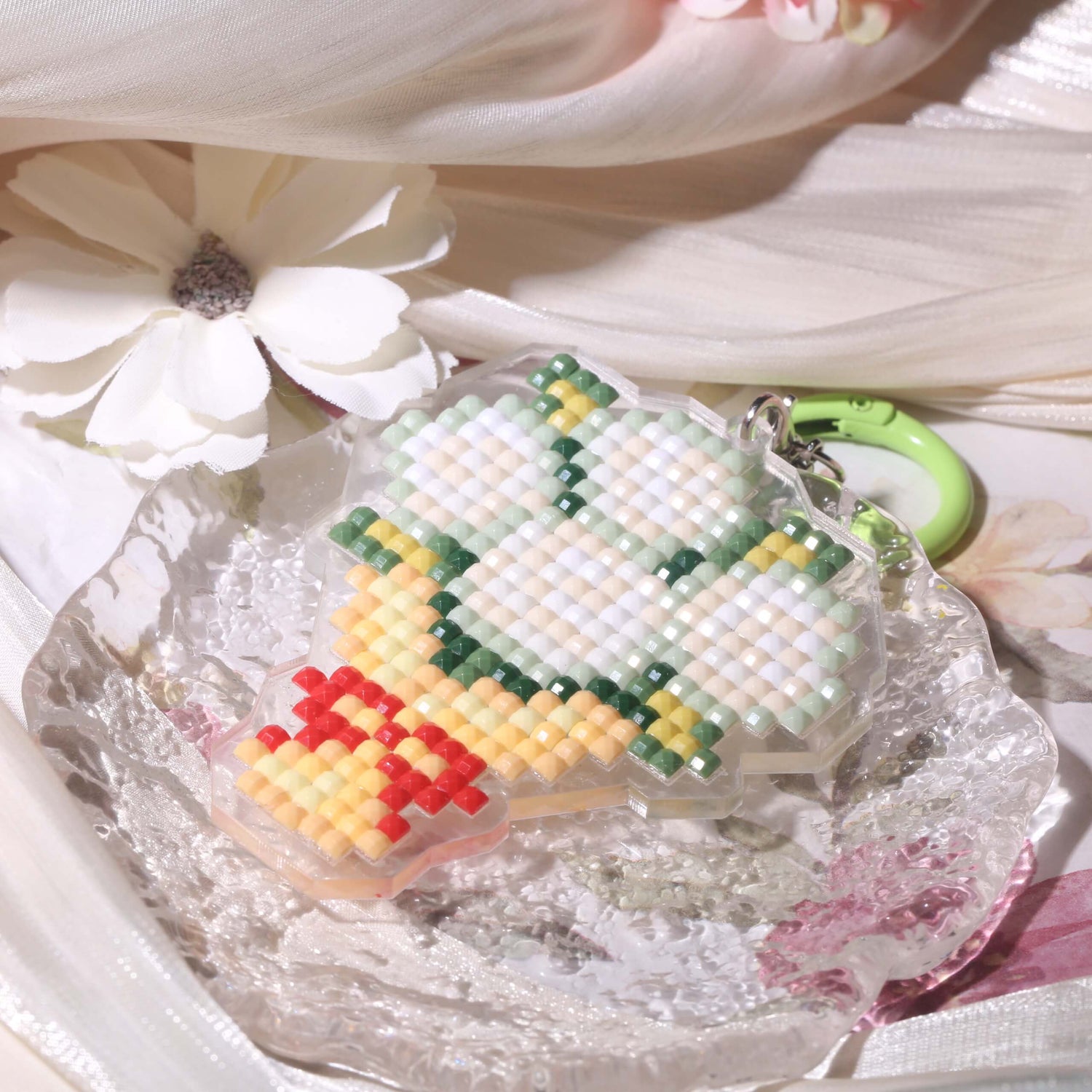 Colorful Bouquet Acrylic Diamond Painting Keychain