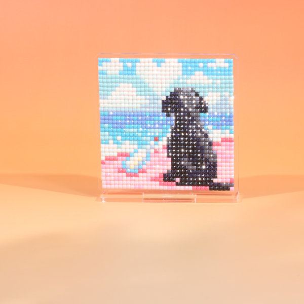 LumiGem Pink Beach Labrador Diamond Painting Stand