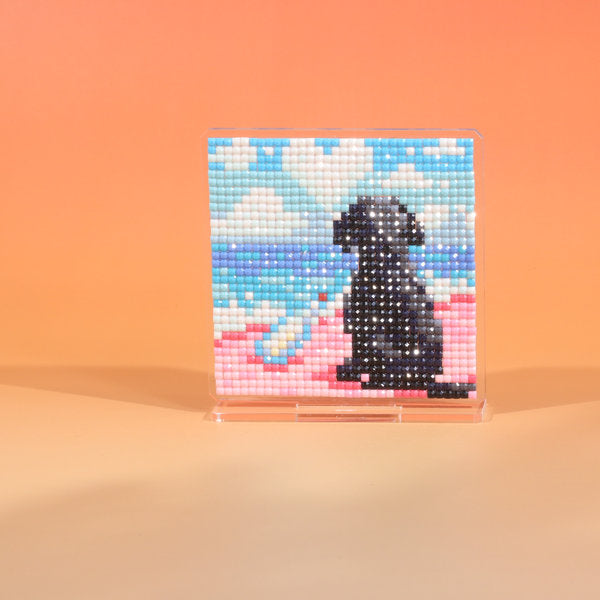 LumiGem Pink Beach Labrador Diamond Painting Stand