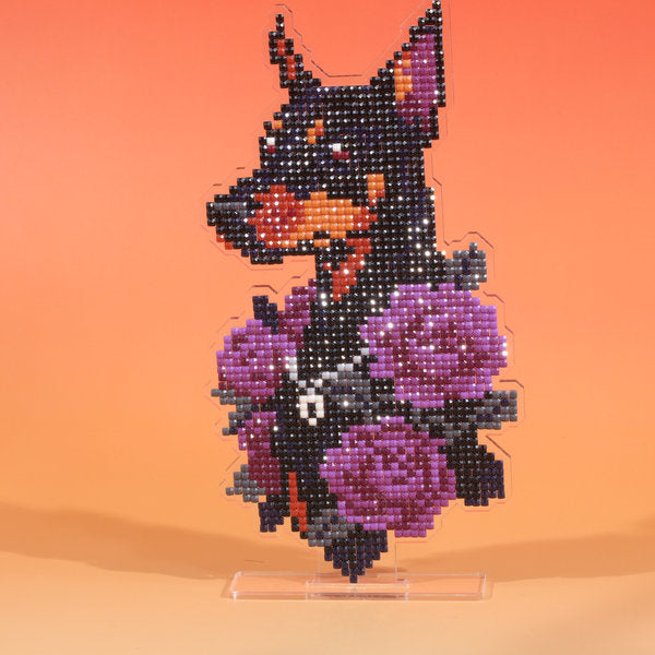 LumiGem Dark Rose Guardian Diamond Stand