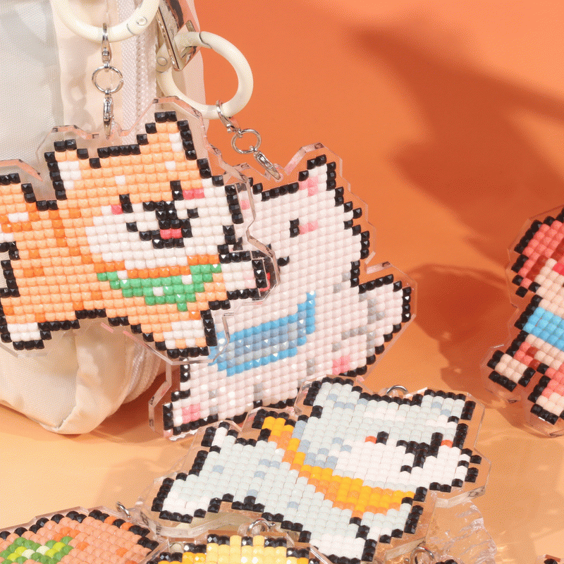 Lumigem Puppy Diamond Art Keychain Kit – Cute DIY Crystal Dog Keychain