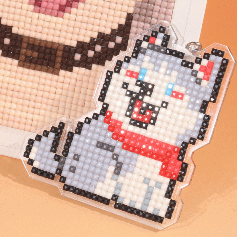 Lumigem Puppy Diamond Art Keychain Kit – Cute DIY Crystal Dog Keychain