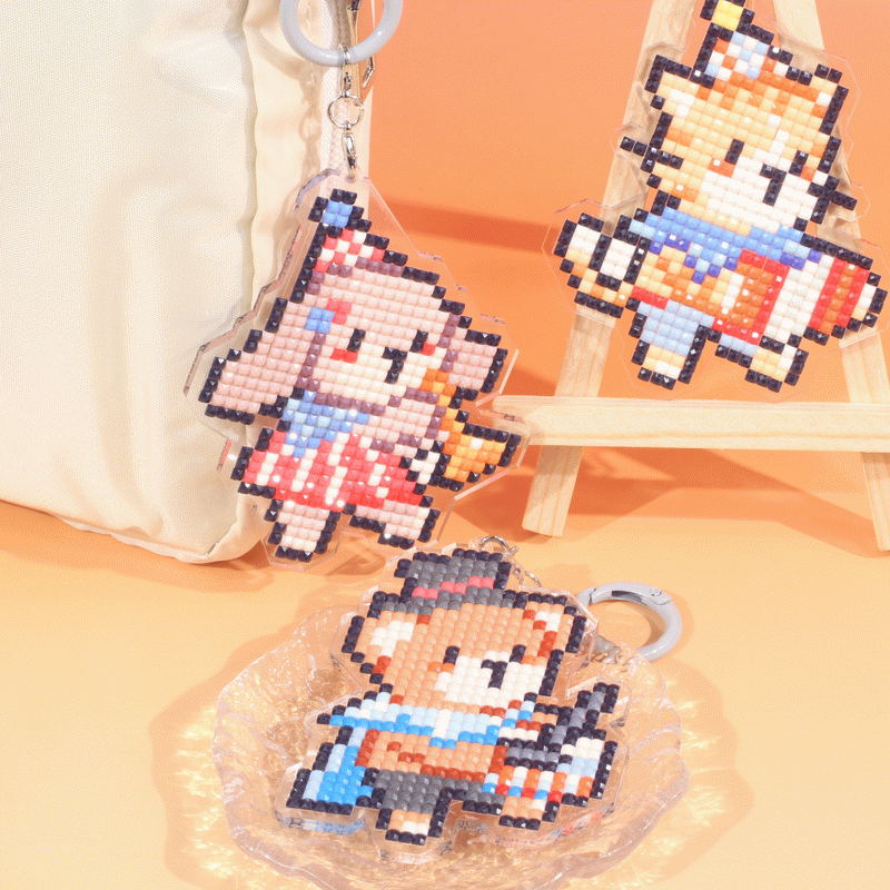 Lumigem Puppy Diamond Art Keychain Kit – Cute DIY Crystal Dog Keychain