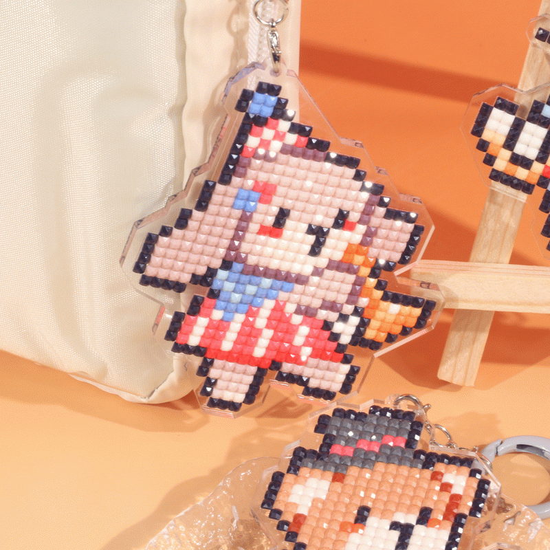 Lumigem Puppy Diamond Art Keychain Kit – Cute DIY Crystal Dog Keychain