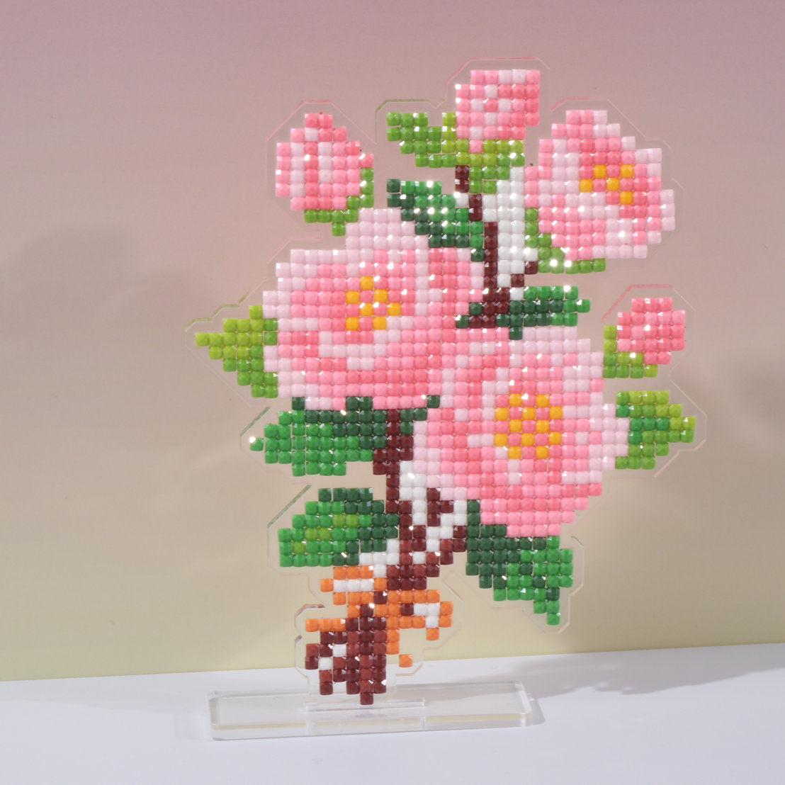 LumiGem Pink Camellia Bouquet Diamond Painting Stand
