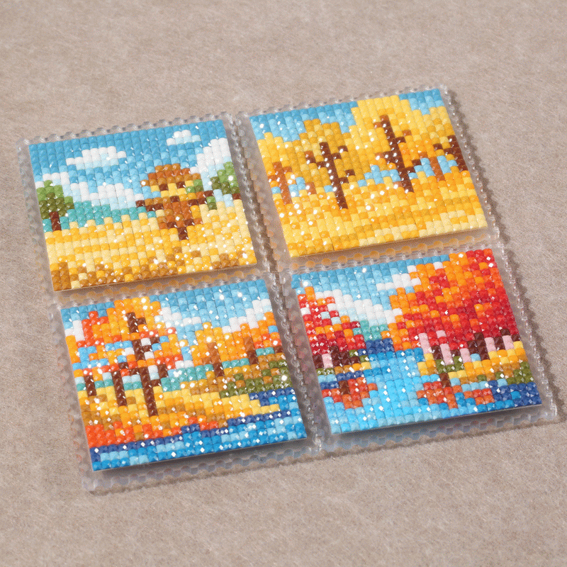 Lumigem 4pcs Mini Square Diamond Painting Set – Four Seasons Landscape Collection