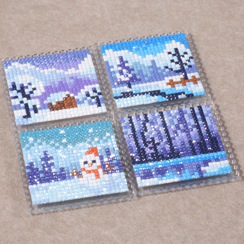Lumigem 4pcs Mini Square Diamond Painting Set – Four Seasons Landscape Collection