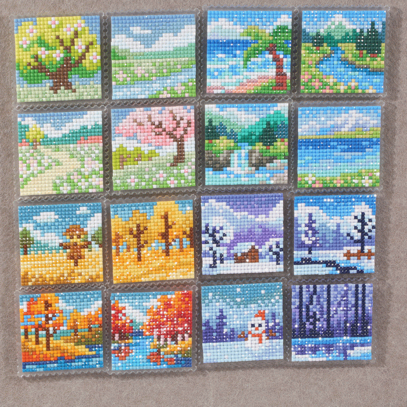 Lumigem 4pcs Mini Square Diamond Painting Set – Four Seasons Landscape Collection
