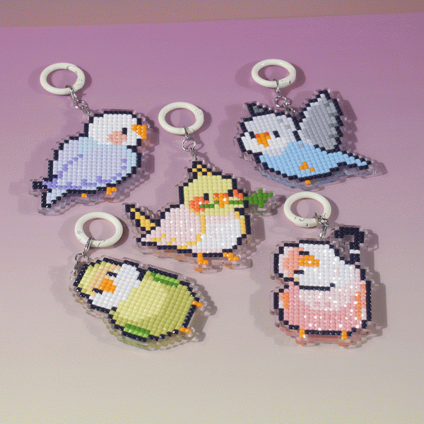 Lumigem Mini Bird Keychain Diamond Art Kit – Cute DIY Crystal Craft Accessory