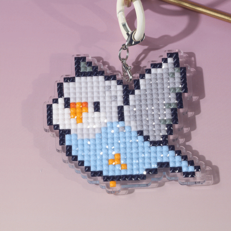 Lumigem Mini Bird Keychain Diamond Art Kit – Cute DIY Crystal Craft Accessory