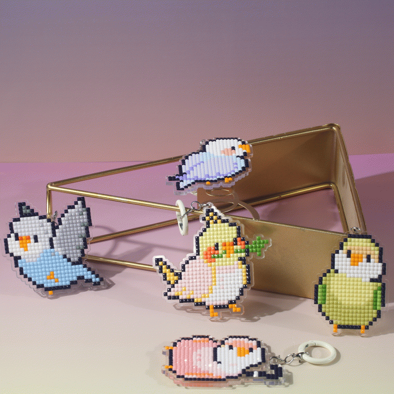 Lumigem Mini Bird Keychain Diamond Art Kit – Cute DIY Crystal Craft Accessory